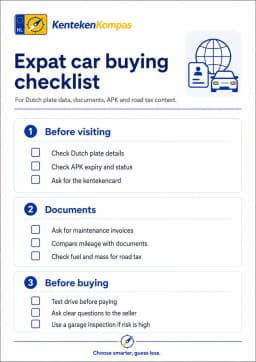 Free checklist for expats buying a used car in the Netherlands