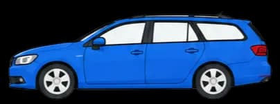 Blauw voertuig B, type stationwagen